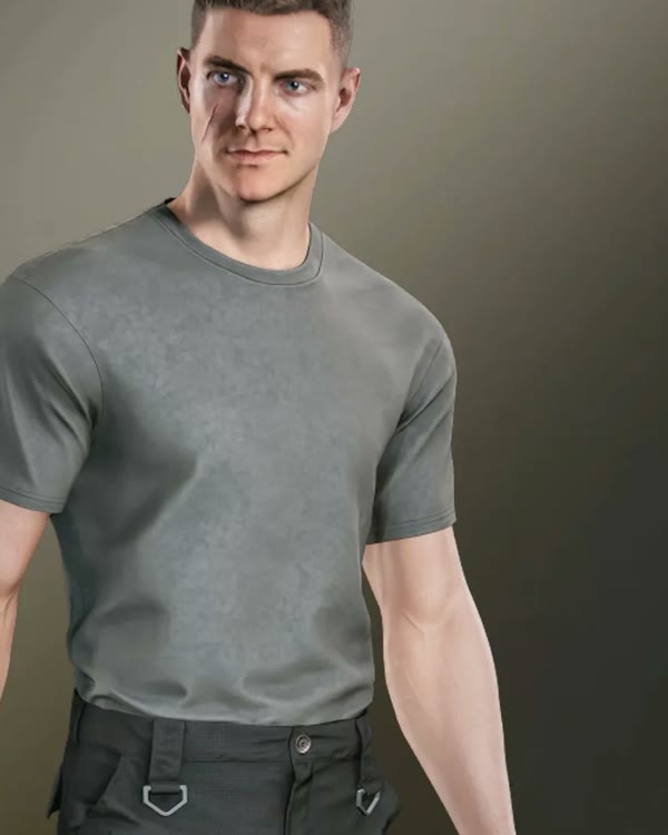 James Bond in the Malta Training Outfit, a grey T-shirt and trousers, in 007 First Light.