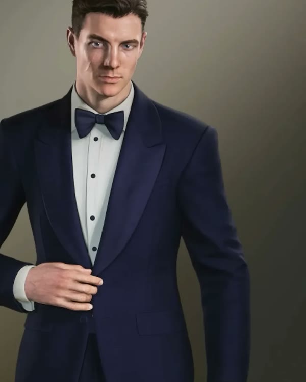 James Bond in the Midnight Ray tuxedo with a bow tie in 007 First Light.