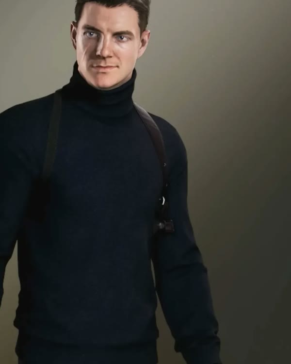 James Bond in the On Duty outfit, a dark turtleneck, in 007 First Light.