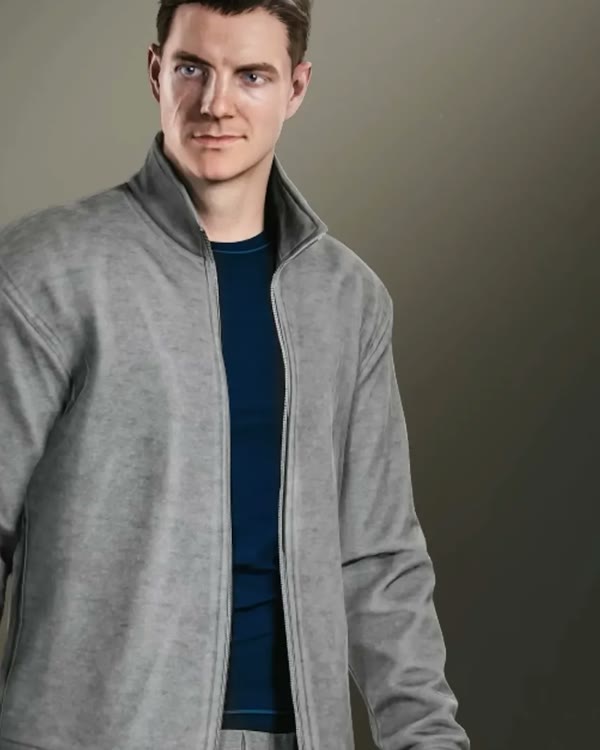 James Bond in the Track Suit, a grey zip-up tracksuit, in 007 First Light.